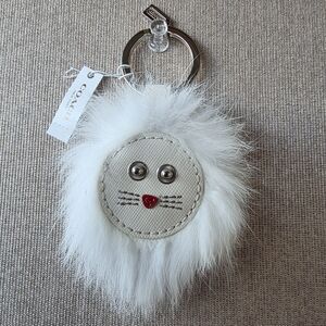 Coach Furry Lion Keychain with Red Nose New With Tags
